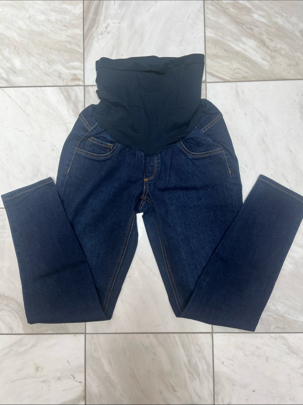 Jessica Simpson Dark Blue Maternity Jeans with Black belly band
